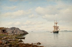 Zeilschip nabij de kust
